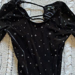 Wild Fable Women's Black and Silver Bodysuit